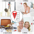 Upgrade Portable Door Lock,Hotel Door Lock Latch for Travel,Security Door Lock for Additional Safety and Privacy,Home Security Defender,Extra Lock for Traveling Home Bedroom Hotel Apartment College
