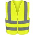 High Visibility Safety Vest ANSI Class 2, No Pocket, Neon Yellow, Large (L)