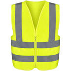 High Visibility Safety Vest ANSI Class 2, No Pocket, Neon Yellow, Large (L)