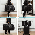 28" Travel Duffle Bag for Men, 80L Foldable Travel Duffel Bag with Shoes Compartment, Overnight Bag for Men Women Waterproof & Tear Resistant, Travel Bag for Traveling Camping Touring, Black