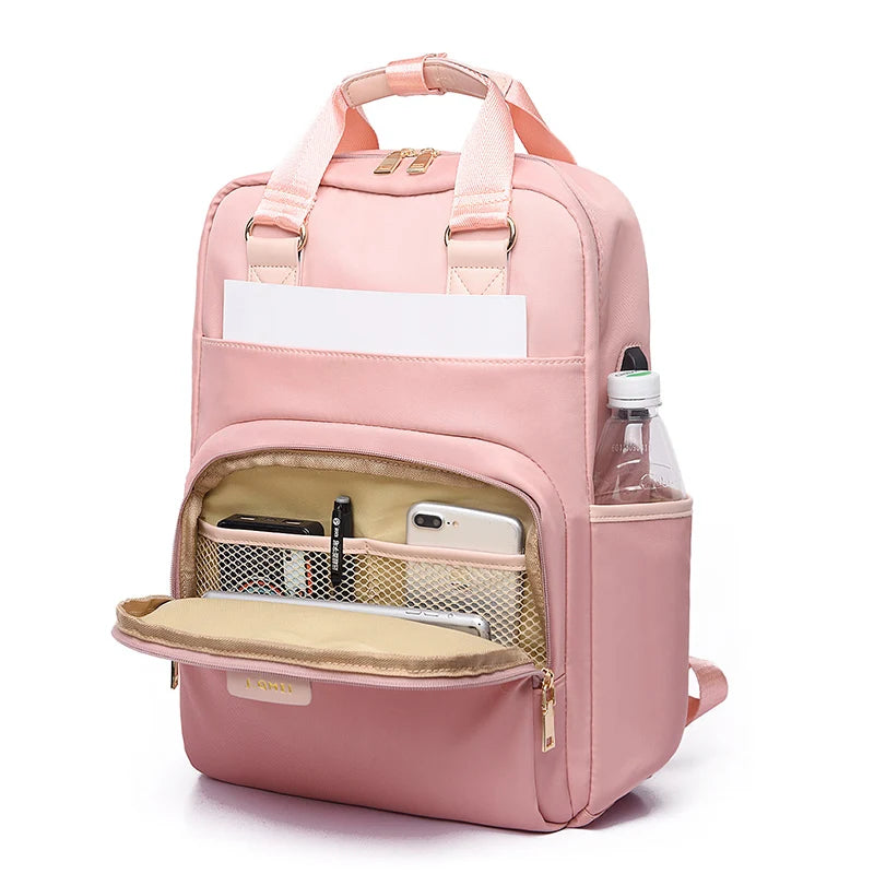 Women Men Commuting Backpack USB Charging Waterproof Luxury Oxford Students School Books Laptop Bag Girls Cute Travel Backpacks