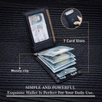 RFID Blocking Protection Men'S Modern Card Wallet, Black