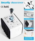 European Travel Plug Adapter,  Travel Adapter with Type C, White