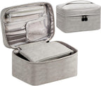 Makeup Bag Travel Cosmetic Bag Makeup Organizer Bag Travel Make up Bag Waterproof Make up Organizer Bag Makeup Bags for Women Girls.(Grey)