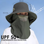 Nylon Sun Hats for Women and Men UPF 50+ Sun Protection and Neck Flap,Bucket Hat for Men and Women