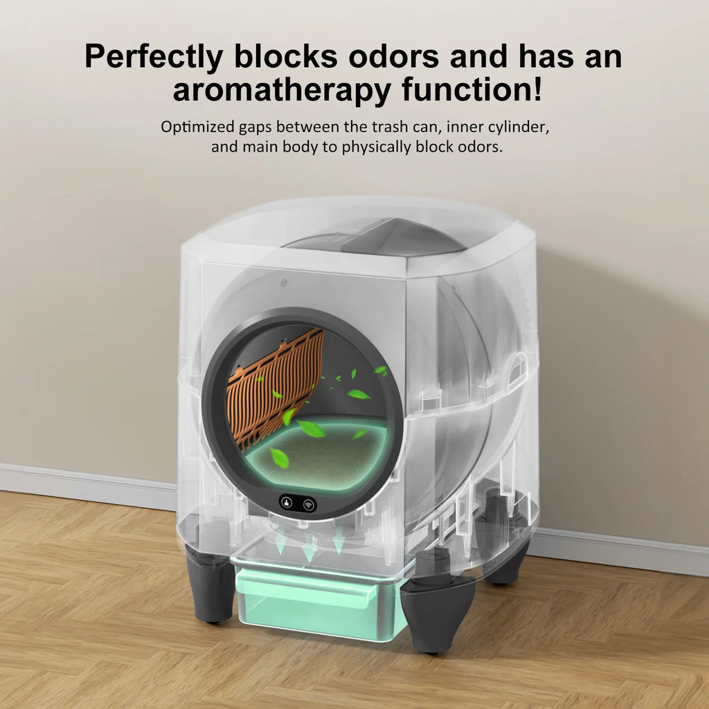 Self Cleaning Cat Litter Box Smart Automatic Litter Box with App Control, White