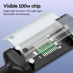 100W 3-In-1 USB Charger Cord Cell Phone Charging Cable Fast Charging Data Cable, Black