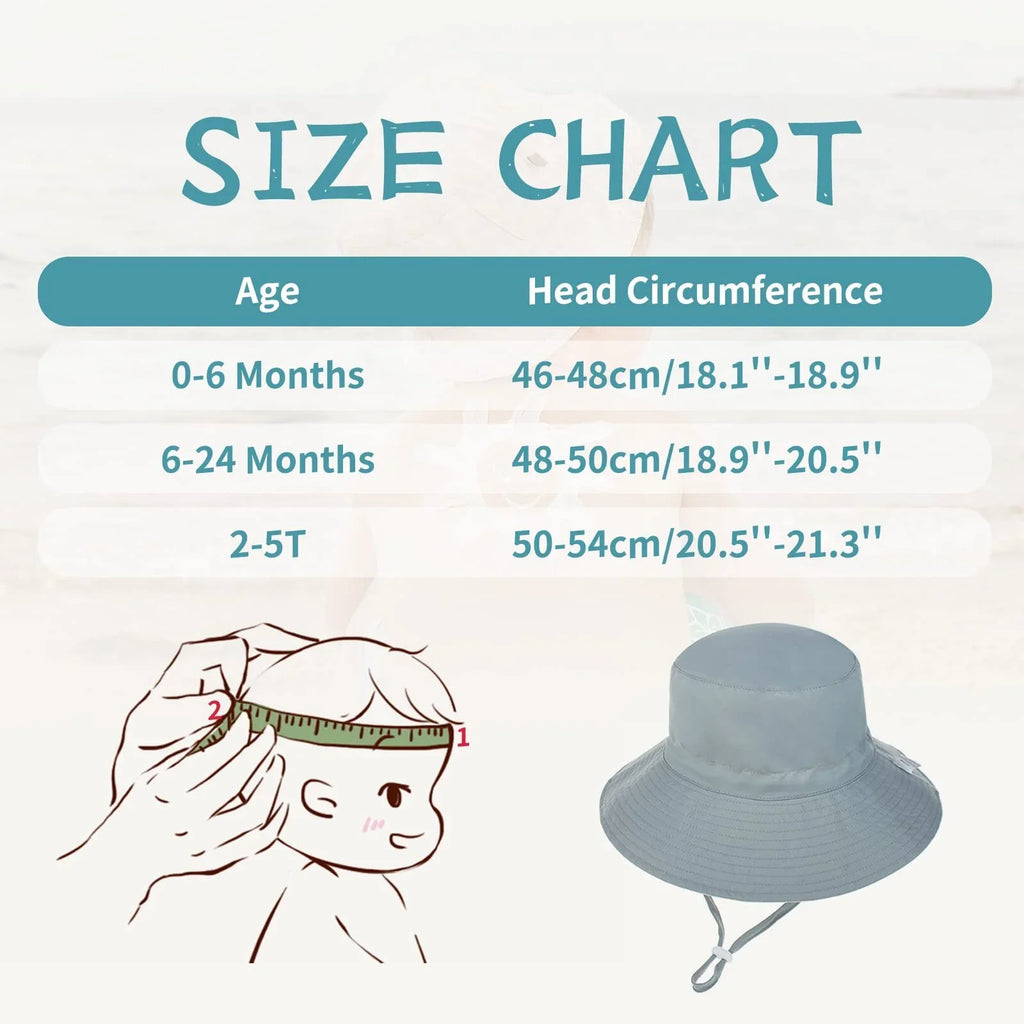 Beach Baby Sun Hat UPF 50+ Sun Protection Wide Brim Summer Baby Boy Bucket Hats Cute Toddler Sun Hats for Boy Navy XS