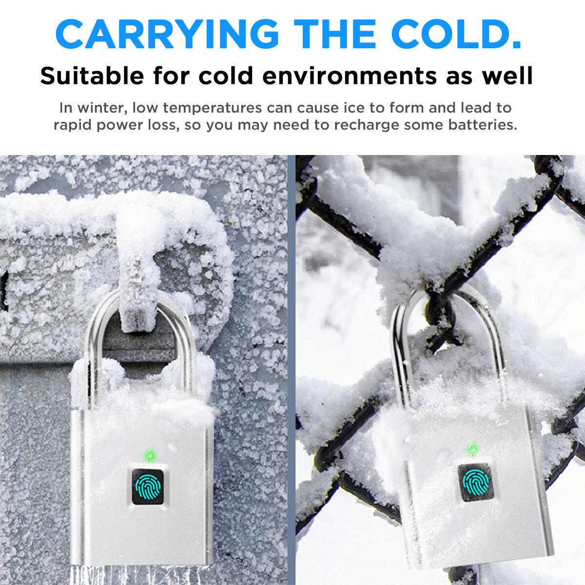 Waterproof Smart Fingerprint Door Lock Keyless Padlock Security USB Rechargeable