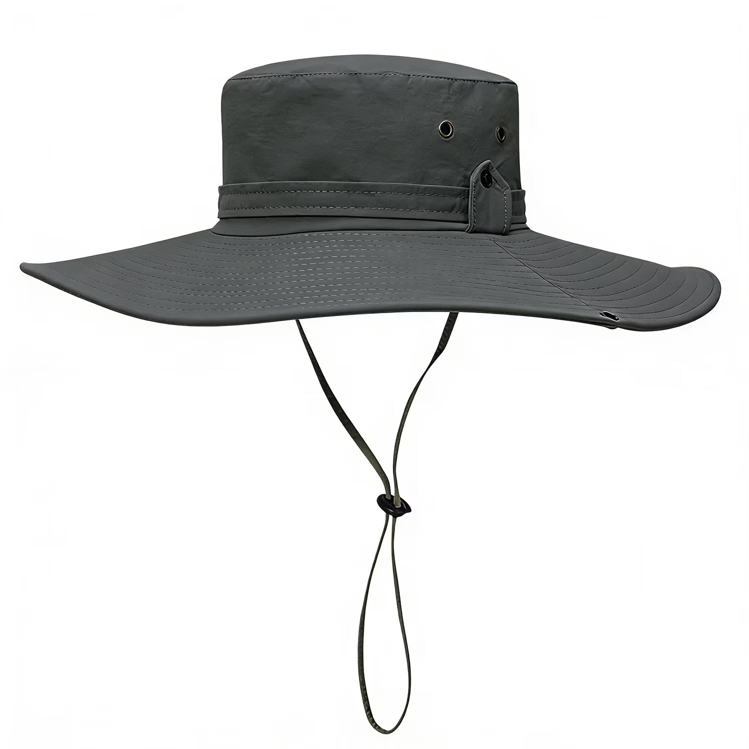 Sun Hat for Men Sun Protection Wide Brim Bucket Hat Waterproof Breathable Packable Boonie Hat for Fishing Grey