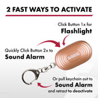 2-In-1 Personal Alarm with LED Light, Auto Keychain, 2.5 in X 1.5 in X 1.5 In, Rose Gold, 1 Ct