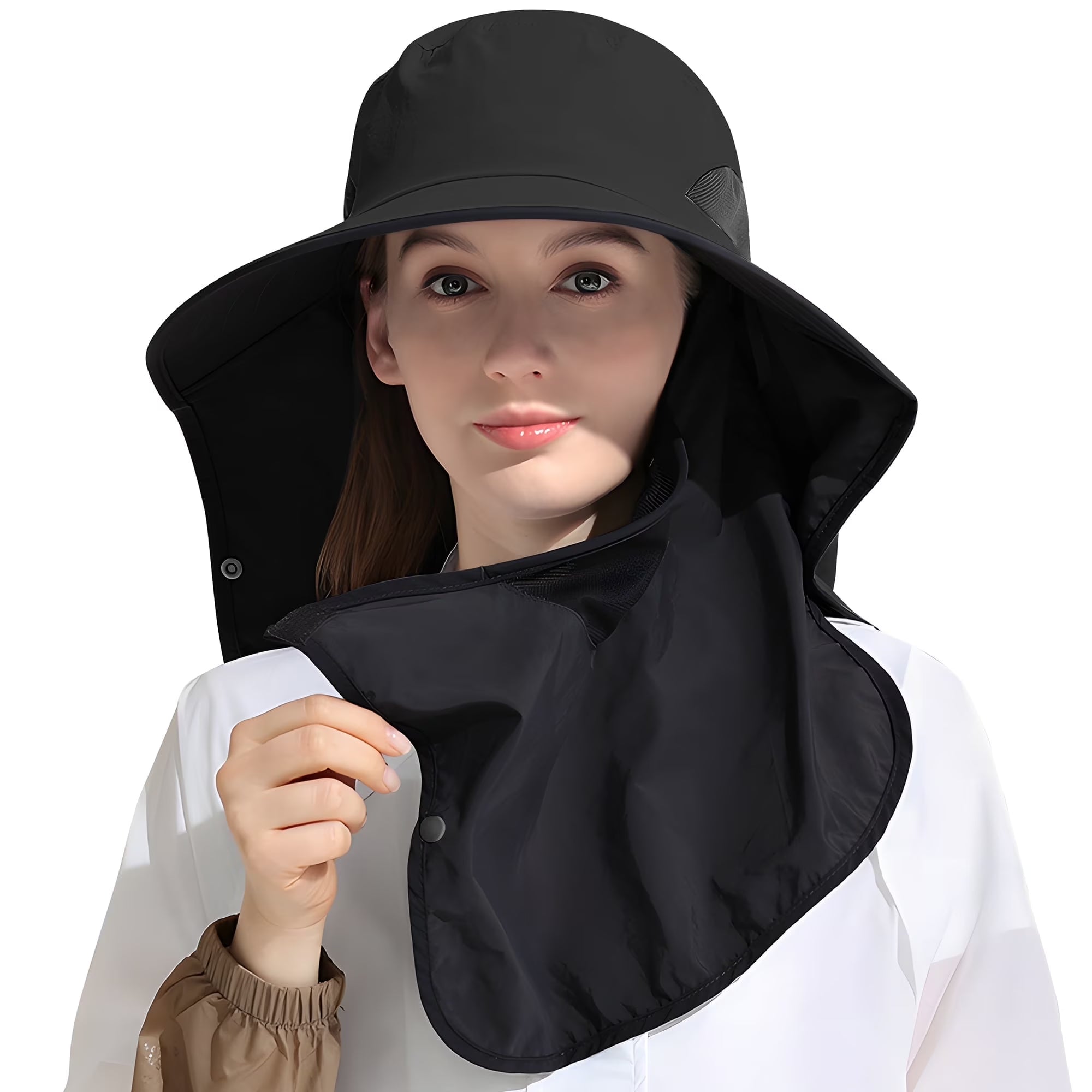 Nylon Sun Hats for Women and Men UPF 50+ Sun Protection and Neck Flap,Bucket Hat for Men and Women