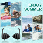 Swimming Ear Plugs for Adults,3 Pairs Waterproof Reusable Silicone Swim Earplugs