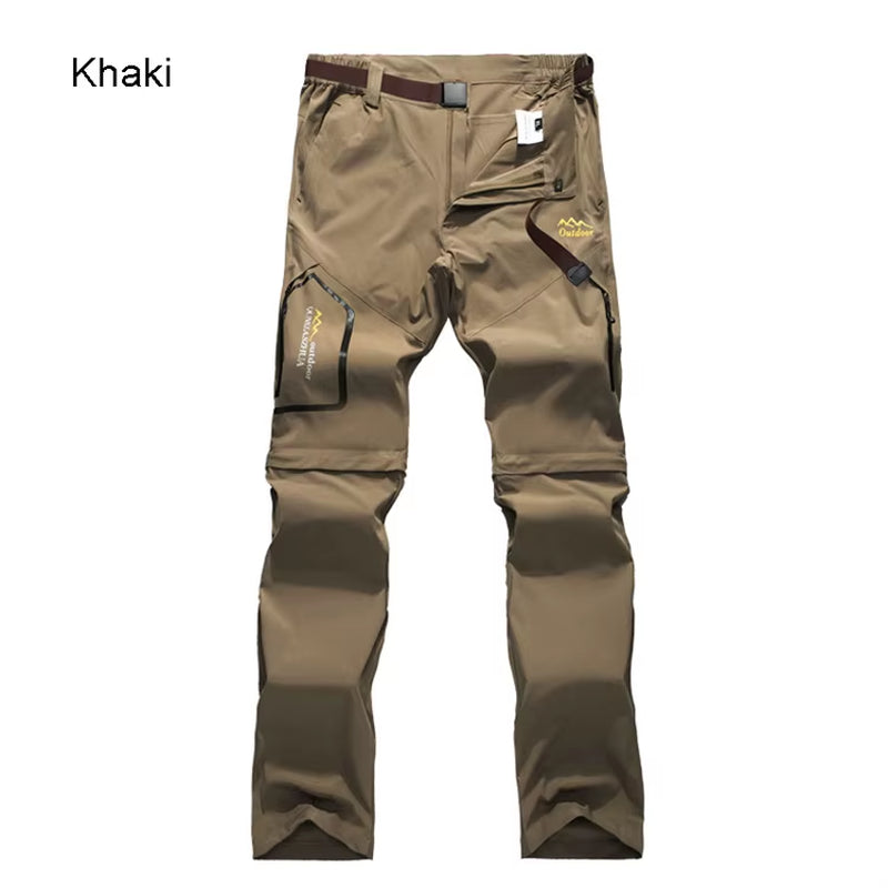 Men'S Camping Hiking Pants Trekking High Stretch Summer Thin Waterproof Quick Dry Uv-Proof Outdoor Travel Trousers