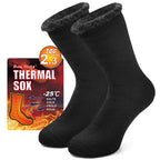 Men'S Slipper Thermal Socks Extra Thick Crew Socks, Large,Black