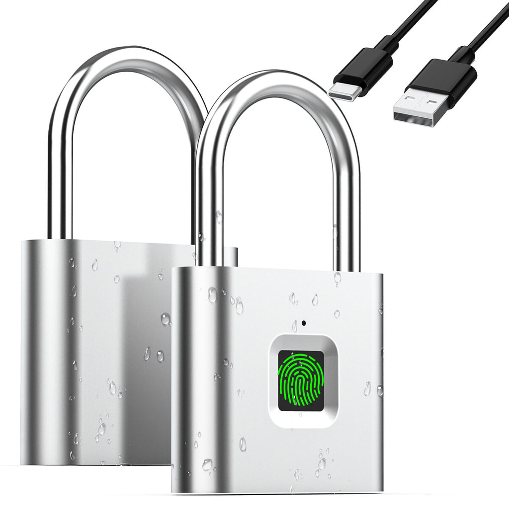 Waterproof Smart Fingerprint Door Lock Keyless Padlock Security USB Rechargeable