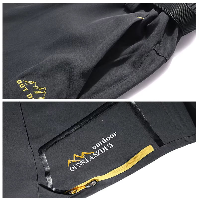 Men'S Camping Hiking Pants Trekking High Stretch Summer Thin Waterproof Quick Dry Uv-Proof Outdoor Travel Trousers