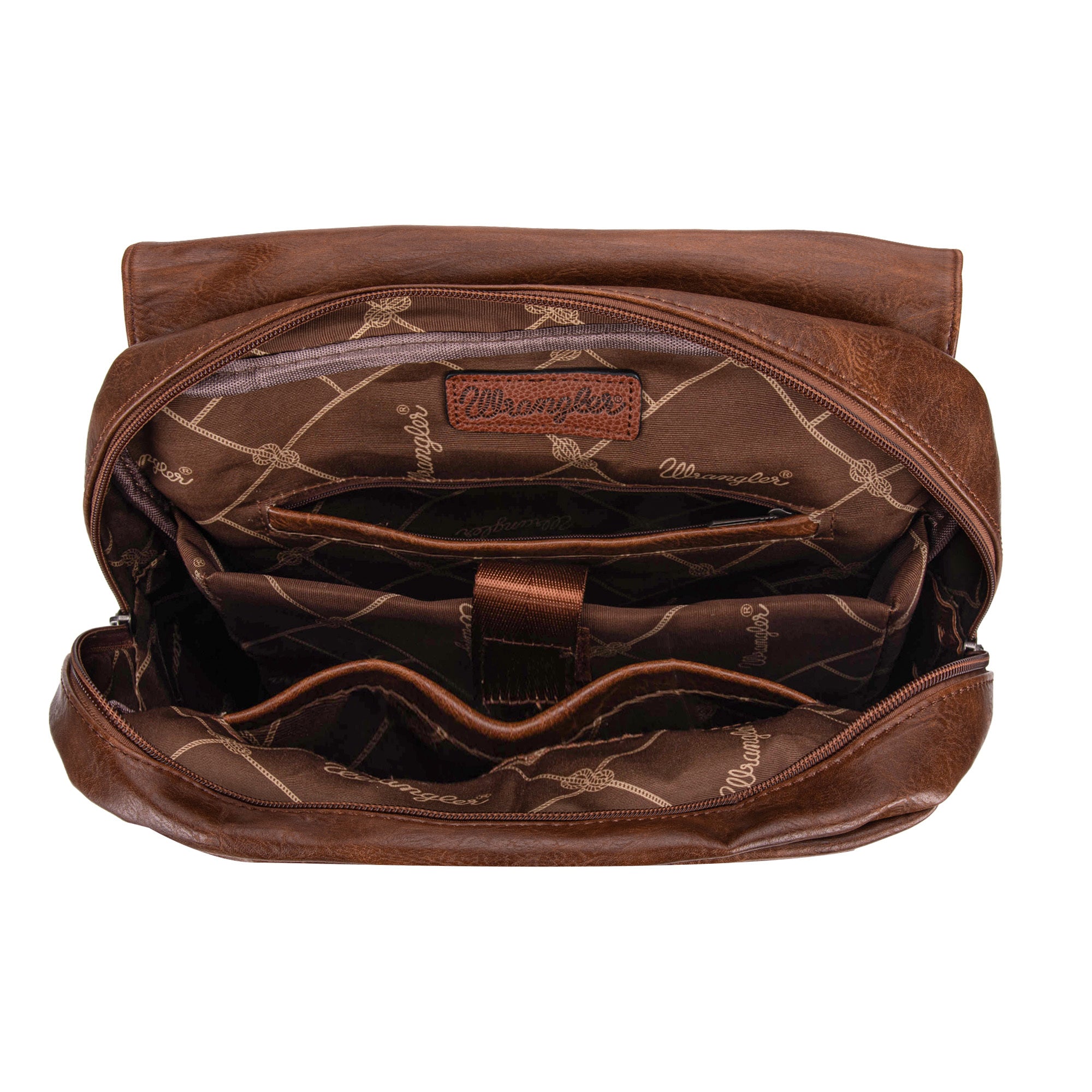 Wrangler Leather Backpack Purse for Women Laptop Backpack Fashion Pink Backpack, Dark Brown