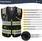 Hi Vis Reflective Safety Vests for Men Women High Visibility Vest with Pockets M