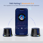Portable Mini Magnetic Bluetooth Speaker – BT 5.3, TWS Stereo, Phone Stand & Metal Mount