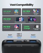 INIU 10000mAh Slim Power Bank – 22.5W Fast Charging, USB-C In & Out, PD 3.0 & QC4+