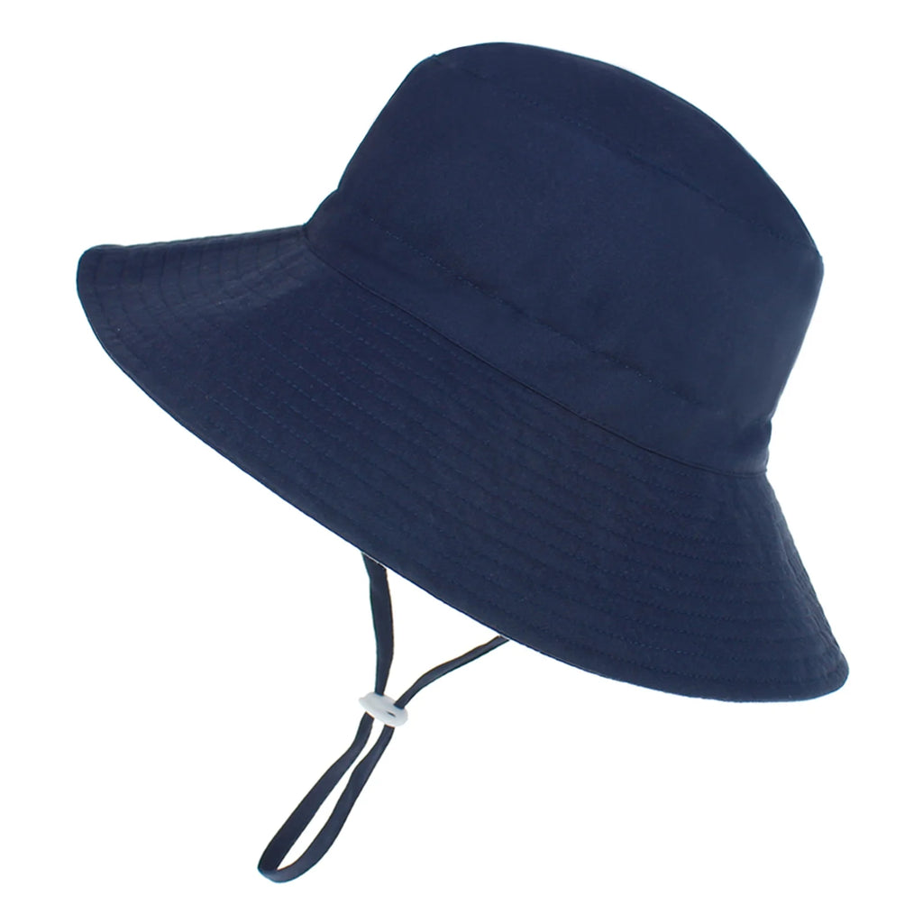 Beach Baby Sun Hat UPF 50+ Sun Protection Wide Brim Summer Baby Boy Bucket Hats Cute Toddler Sun Hats for Boy Navy XS