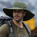 Sun Hat for Men Sun Protection Wide Brim Bucket Hat Waterproof Breathable Packable Boonie Hat for Fishing Green