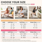 Compression Socks for Women, 15-25 Mmhg Knee High Compression Stockings for Pregnancy, Anti-Slip Support Socks