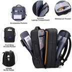 Travel Backpack with USB Charging Port 40L Expandable 17 Inch Carry on Backpack Water-Resistant Work Business Laptop Backpack for Men
