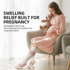 Compression Socks for Women, 15-25 Mmhg Knee High Compression Stockings for Pregnancy, Anti-Slip Support Socks