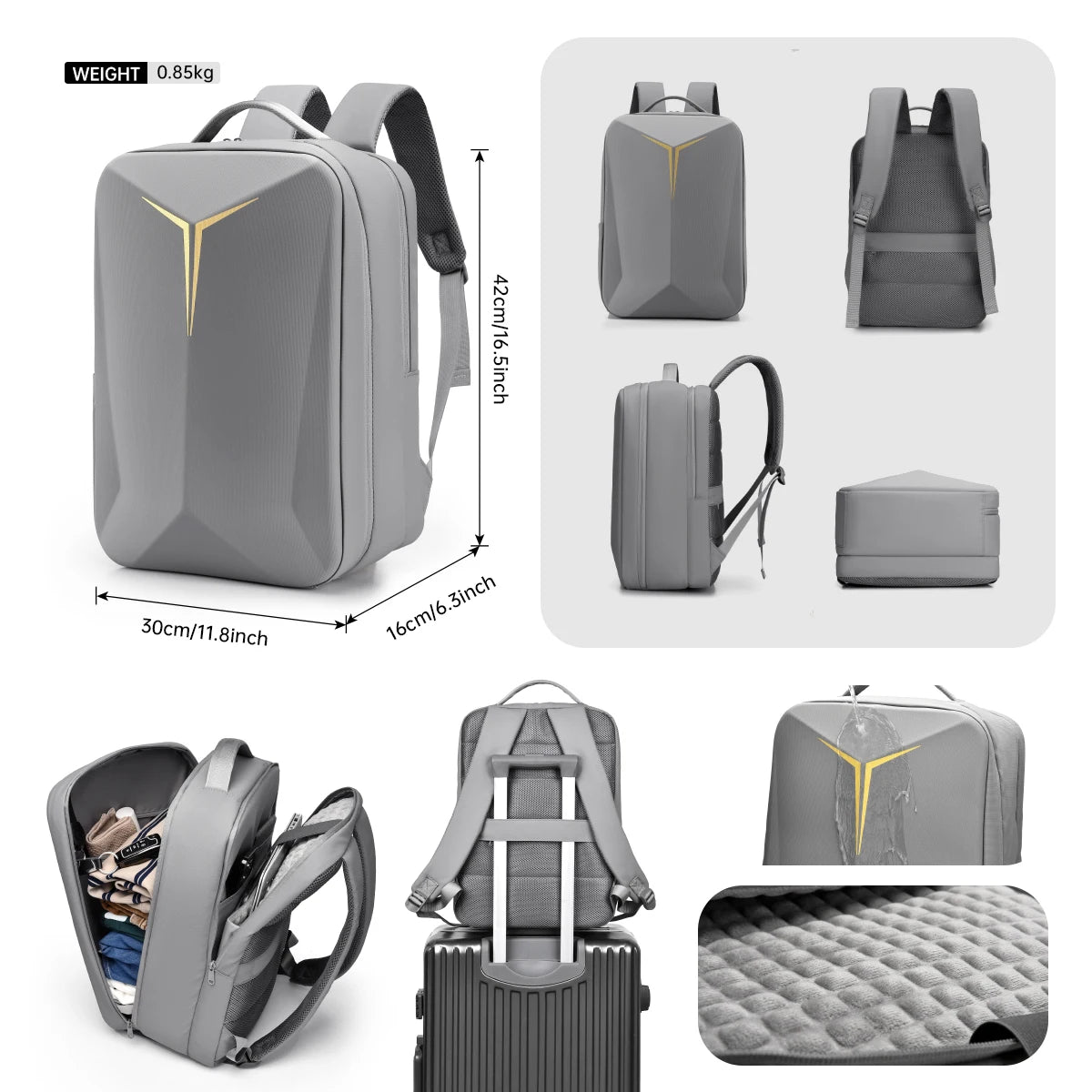 Hard-Shell Gaming Backpack, Cross-Border Fashion School Bag, Laptop Bag, Business Travel 18Inch Laptop Bag, Commuting and Business Trip Travel Bag
