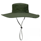 Sun Hat for Men Sun Protection Wide Brim Bucket Hat Waterproof Breathable Packable Boonie Hat for Fishing Green