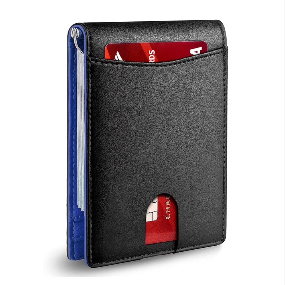 RFID Blocking Protection Men'S Modern Card Wallet, Black