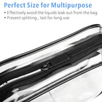 2 Pack Clear Toiletry Bag TSA Approved Toiletry Bag Quart Size Bag, Travel Makeup Cosmetic Bag for Women Men, Clear Bag