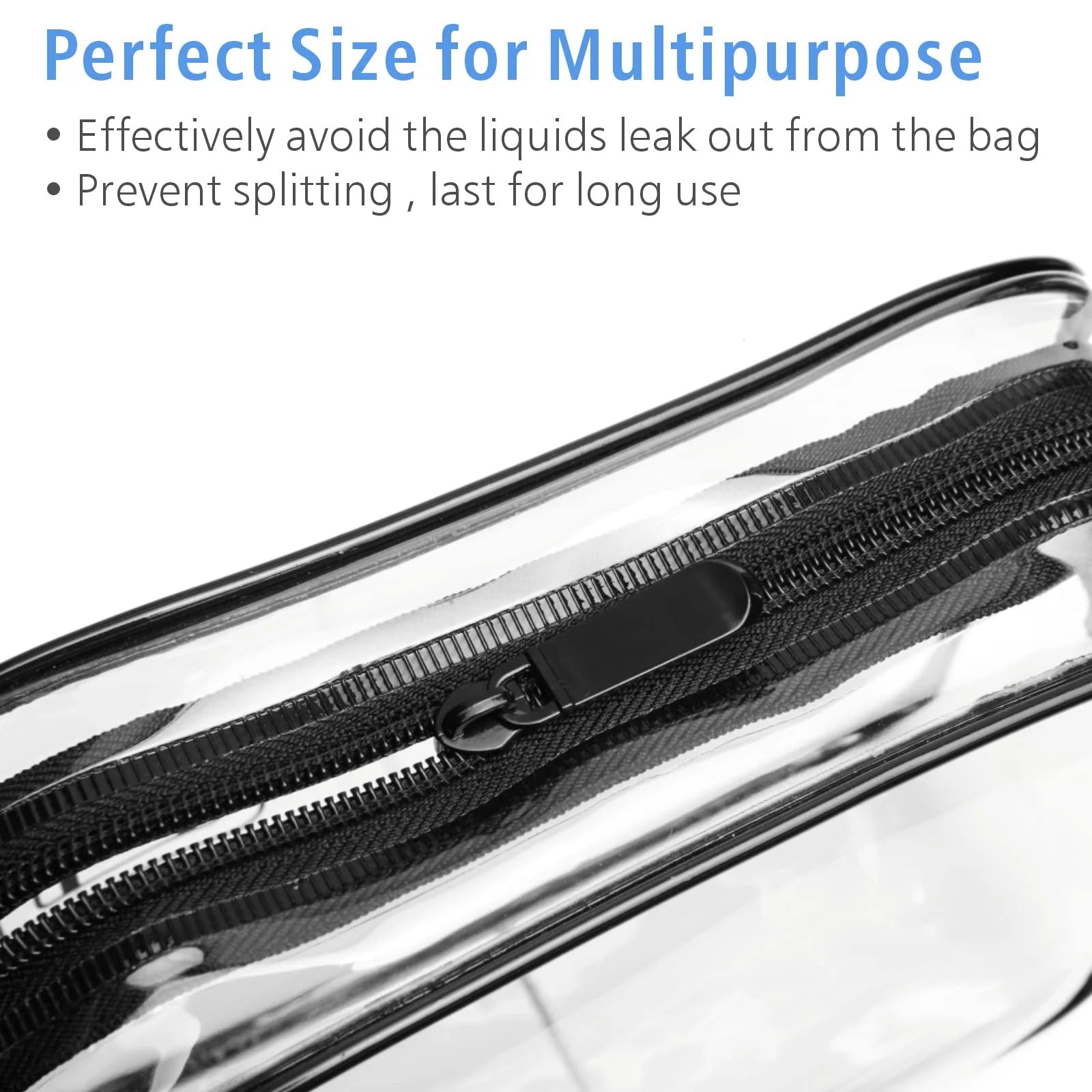 2 Pack Clear Toiletry Bag TSA Approved Toiletry Bag Quart Size Bag, Travel Makeup Cosmetic Bag for Women Men, Clear Bag