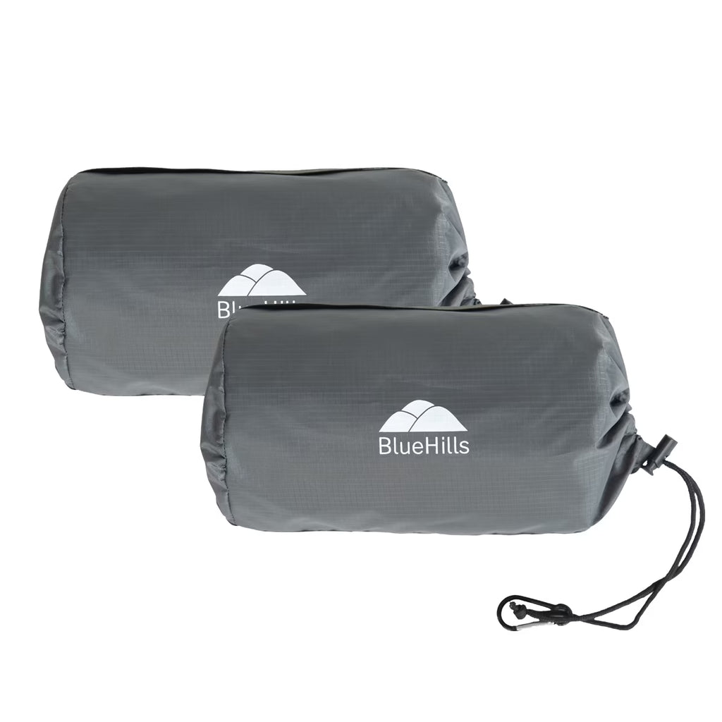 Ultra Compact Airplane Travel Blanket Throw 2 Pack – Gray