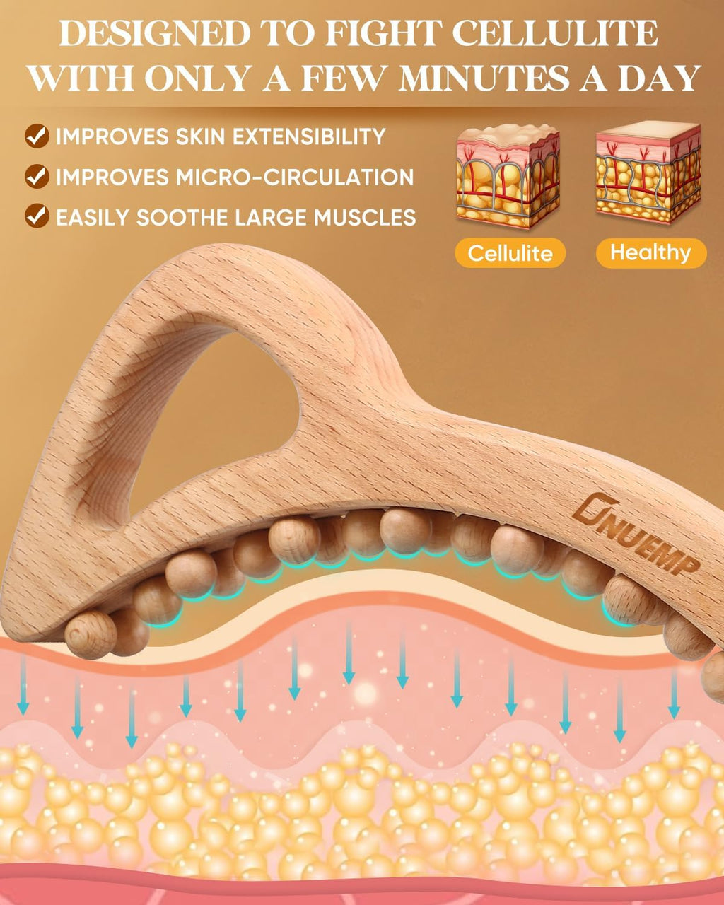 Wood Therapy Massage Tools, Cellulite Massager Body Slim Brush, Maderoterapia Ki