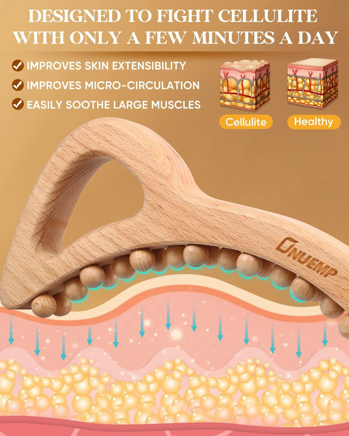Wood Therapy Massage Tools, Cellulite Massager Body Slim Brush, Maderoterapia Ki