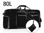 28" Travel Duffle Bag for Men, 80L Foldable Travel Duffel Bag with Shoes Compartment, Overnight Bag for Men Women Waterproof & Tear Resistant, Travel Bag for Traveling Camping Touring, Black