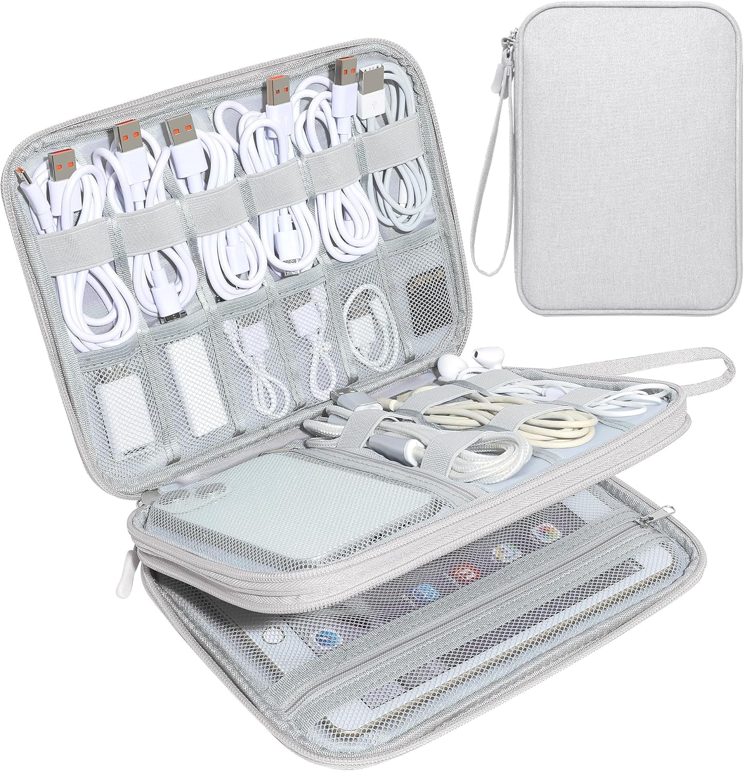 Electronics Organizer Travel, Travel Cord Organizer Case, Compact Electronics Accessories Bag for Cable, Cord, Charger, Phone