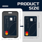 3 Pack Vertical Hard Plastic ID Badge Holder, Double-Sided Card Protector