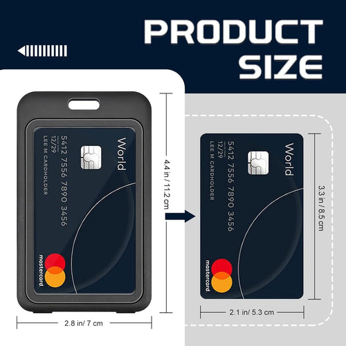 3 Pack Vertical Hard Plastic ID Badge Holder, Double-Sided Card Protector