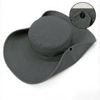Sun Hat for Men Sun Protection Wide Brim Bucket Hat Waterproof Breathable Packable Boonie Hat for Fishing Grey