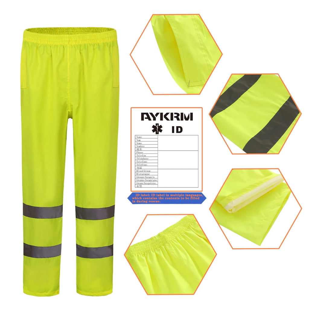 Waterproof Breathable High Visibility Reflective Rain Pant