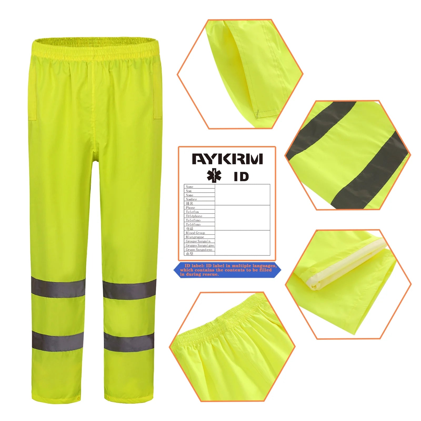 Waterproof Breathable High Visibility Reflective Rain Pant