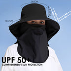 Nylon Sun Hats for Women and Men UPF 50+ Sun Protection and Neck Flap,Bucket Hat for Men and Women