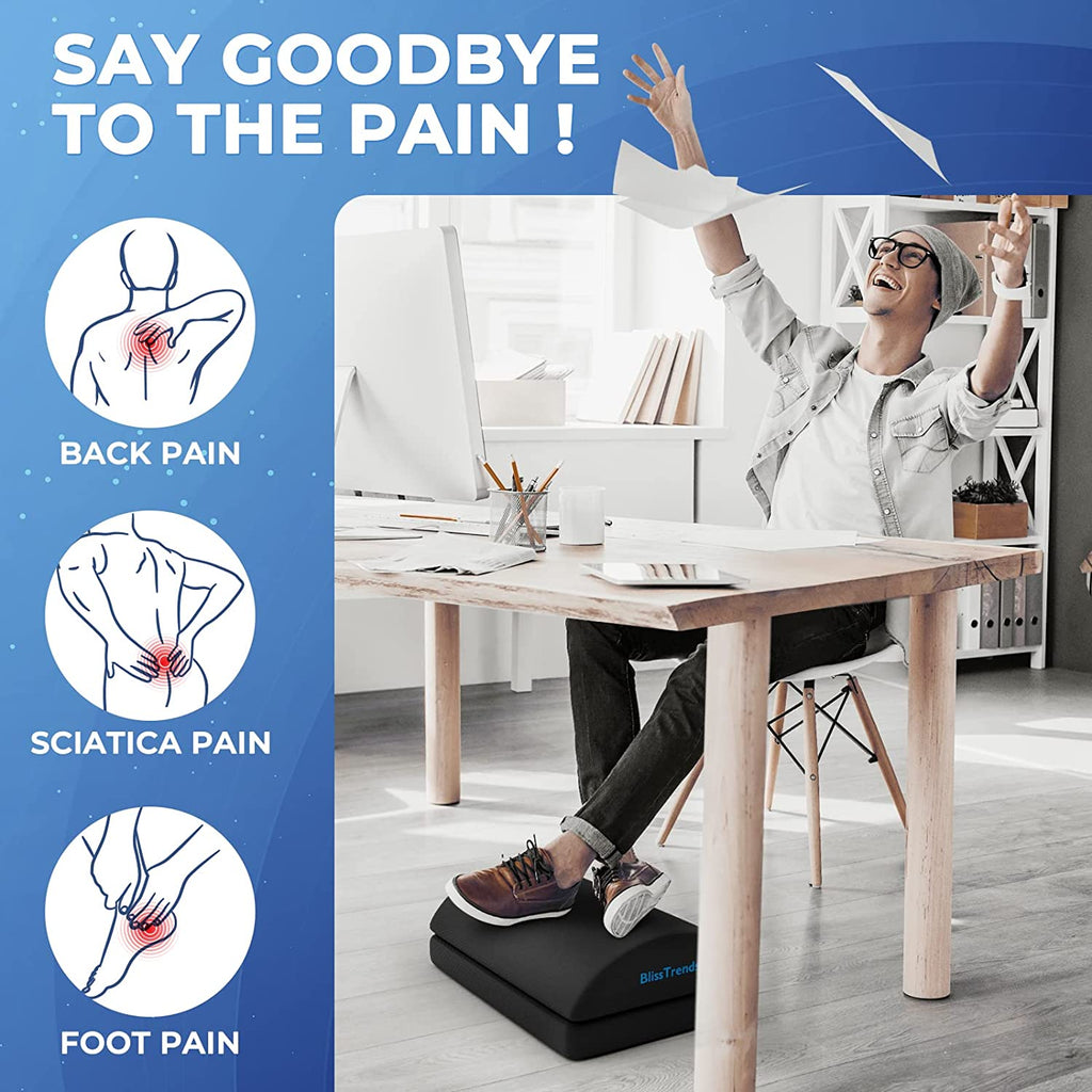 Foot Rest for under Desk at Work-Versatile Foot Stool with Washable Cover-Comfor