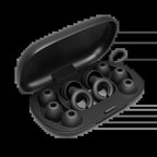 Hoops Reusable Soft Silicone Ear Plugs, 17Db Noise Reduction Rating, Case Included, Black