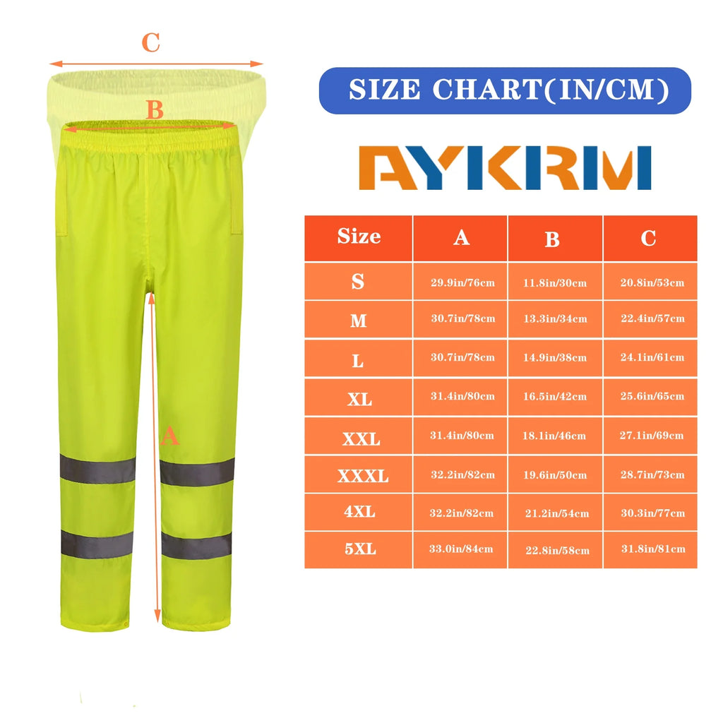 Waterproof Breathable High Visibility Reflective Rain Pant