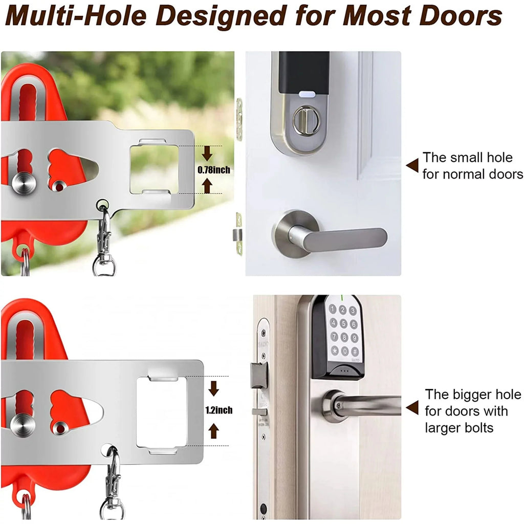 Upgrade Portable Door Lock,Hotel Door Lock Latch for Travel,Security Door Lock for Additional Safety and Privacy,Home Security Defender,Extra Lock for Traveling Home Bedroom Hotel Apartment College